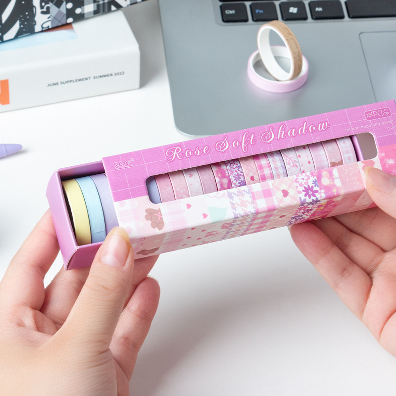 Masking Tape Thin - 1box/20rolls 2m Ultra‑Thin Washi Border Tape,