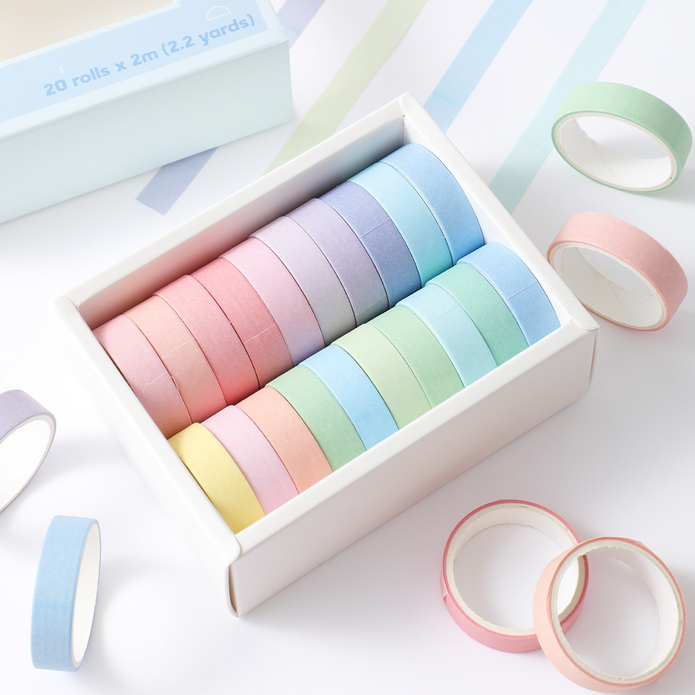 20 rolls Washi Tape Set Simple - Masking Tape Thin ulasan dan harga