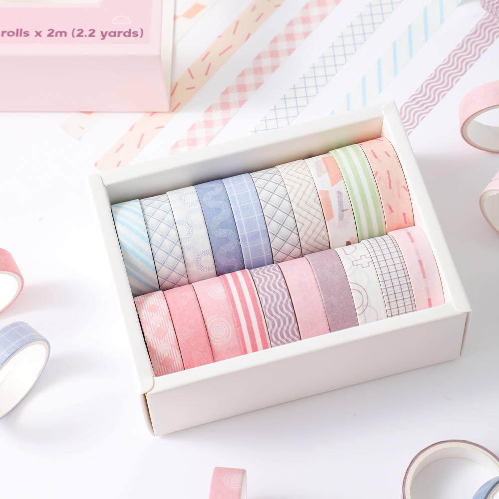 20 rolls Washi Tape Set Simple - Masking Tape Thin ulasan dan harga