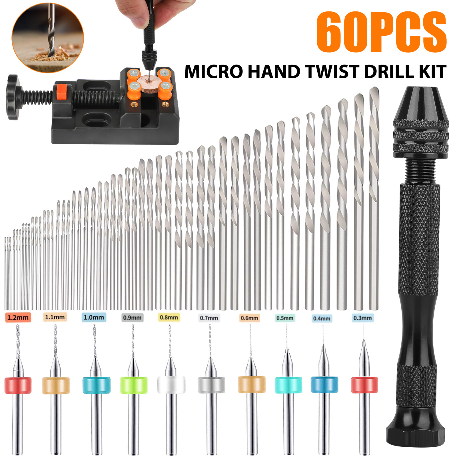 60Pcs Mini Micro Hand Drill Bi - Pin Vice Micro ulasan dan harga
