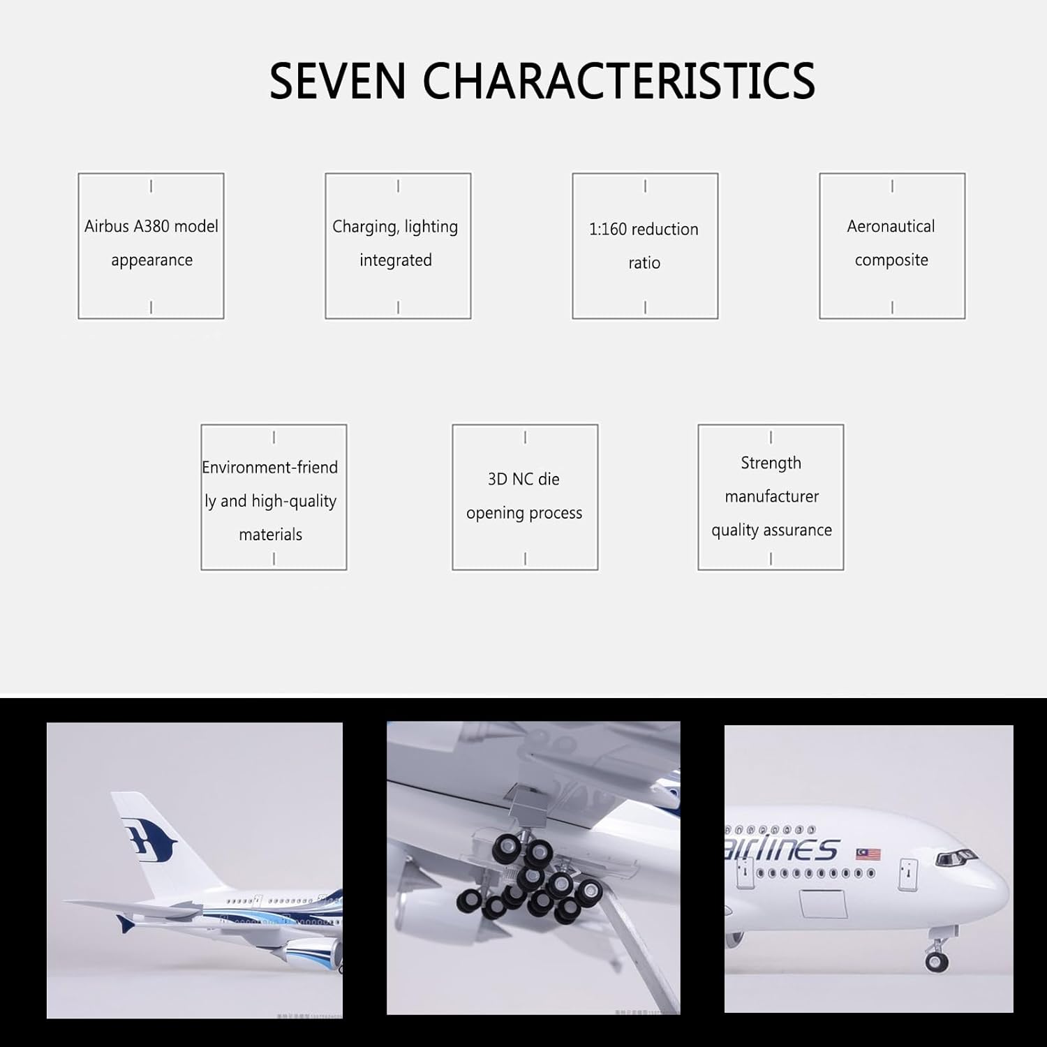 1:160 Scale Malaysia Airlines  - Model Kit Simulator ulasan dan harga